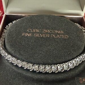 Dovetail Silver-Plated Cubic Zirconia Bracelet